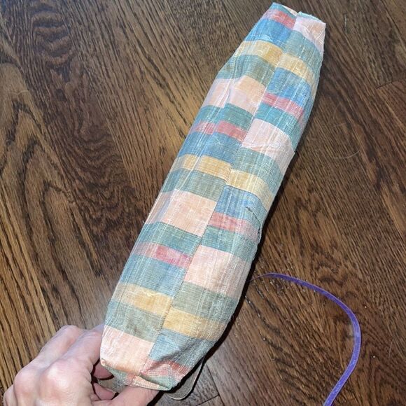 Vtg 80s multi colored striped cloth clutch or crossbody purse - Picture 8 of 8